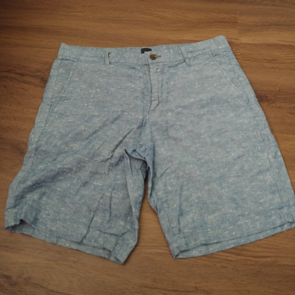 Heathered light blue 10 inch inseam shorts